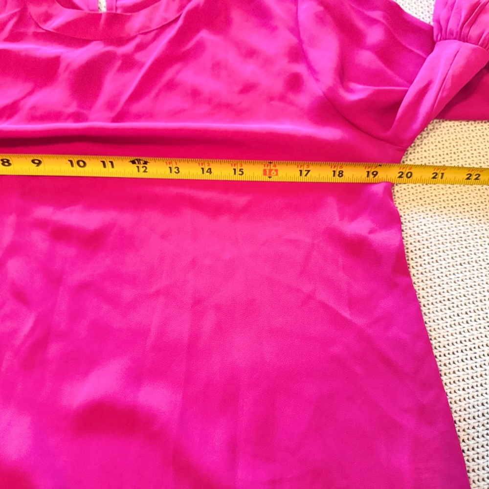 VIOLET + CLAIRE Hot Pink Ruffle Sleeve Blouse Fuchsia Top - Picture 10 of 12